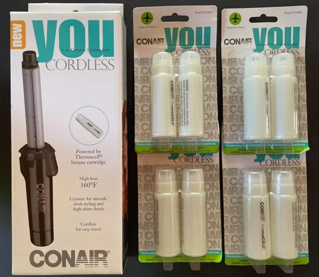 CONAIR Cordless Curling Iron 3/4'' Travel Smart Ceramic Thermacell+4 FREE SHIP