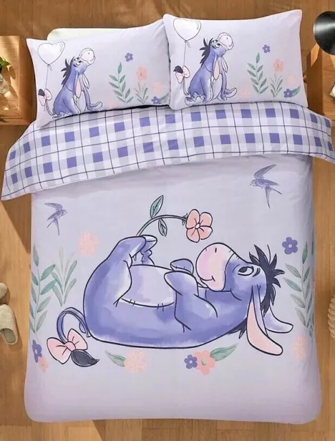 Disney Winnie The Pooh Eeyore 100% Cotton Reversible Duvet Cover  Set