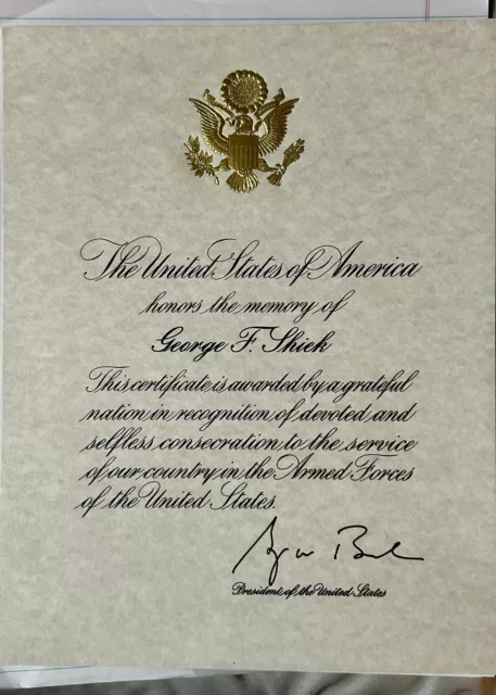 George H W Bush Signature/Autograph Armed Services Honor Letter Seal Martinez