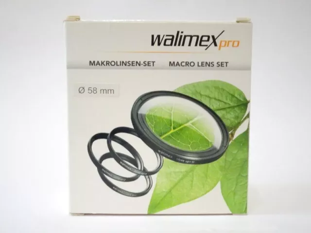 walimex pro Makrolinsen-Set / Macro Lens Set Ø 58 mm – top Zustand