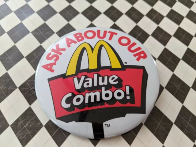 McDonalds 2 7/8" Ask about our value combo Round Metal  Pin  Vintage