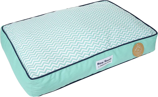 Now House for Pets by Jonathan Adler Teal Chevron Cushion Dog Bed, Medium Medium