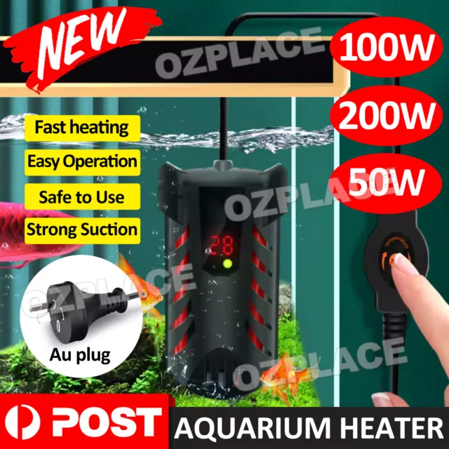 200W Aqua Fish Tank Thermosafe LCD Digital Submersible Aquarium Water Heater A