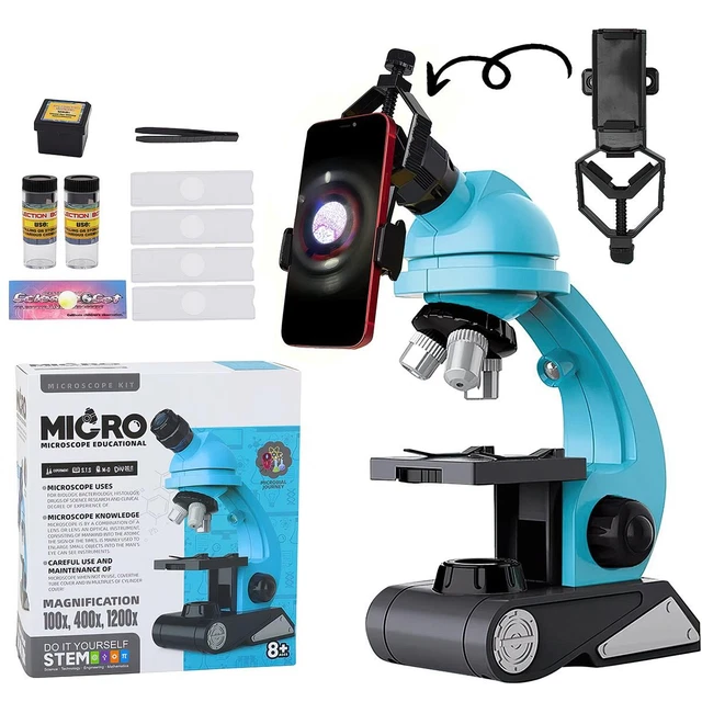 KIDS 1200X HD Microscope Science Kit STEM Set Educational Play Toys For ...