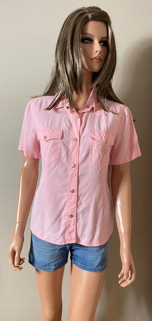 Chemise-veste En Cuir Giorgio Cuirs Rose Saumon - Taille S/M, Occasion Très Bon état