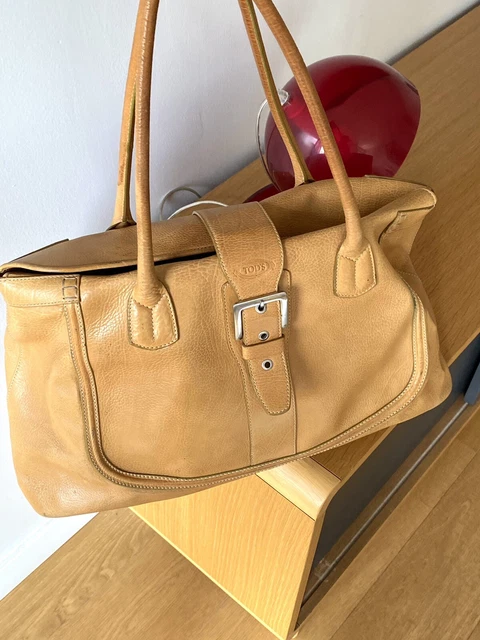 TOD S GRAND SAC Caba Cuir camel made Italie Vintage Bag ancien