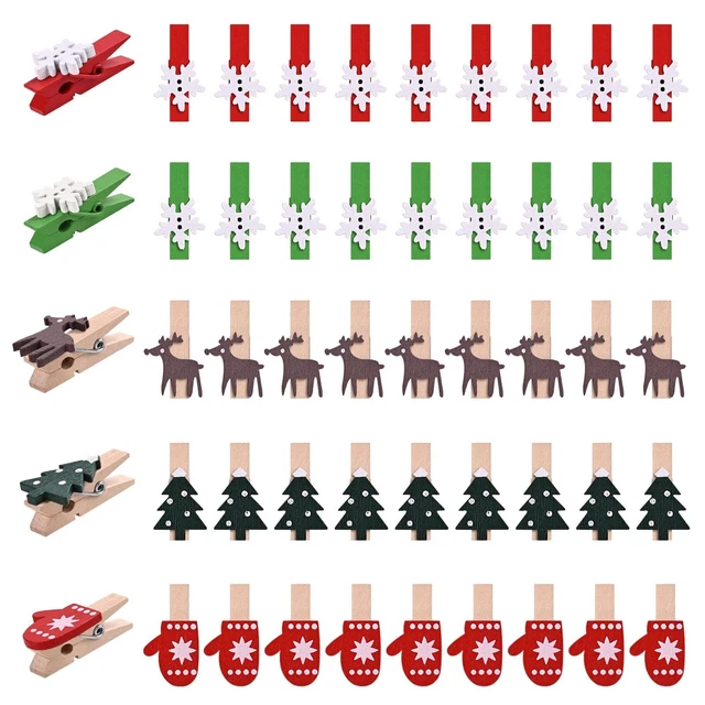 Holuclips navideños grapas decoración accesorios de artesanía coloridos aprox. 150 piezas