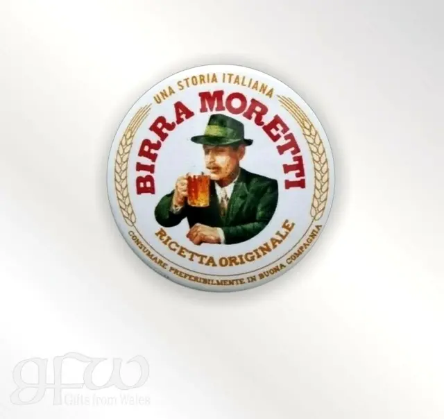 Birra Moretti - Small Button Badge - 25mm diam