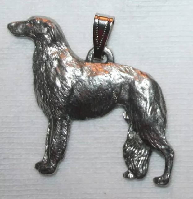 Borzoi Dog Harris Fine Pewter Pendant USA Made