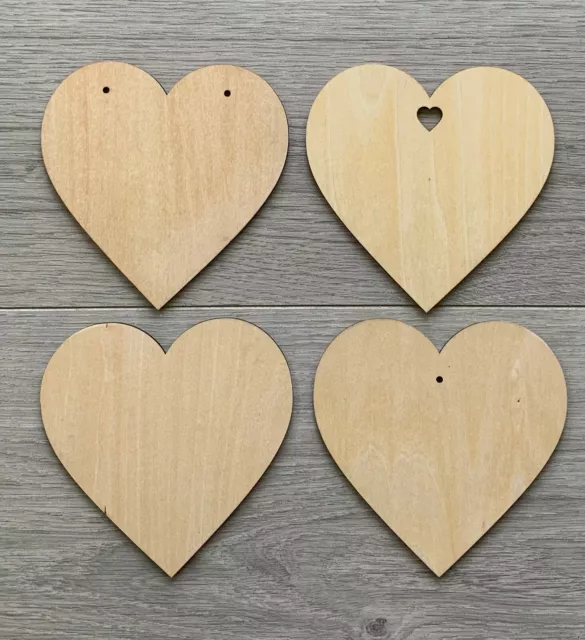 Wooden Love Hearts Shape Embellishments Craft Blank Wedding Decor Christmas