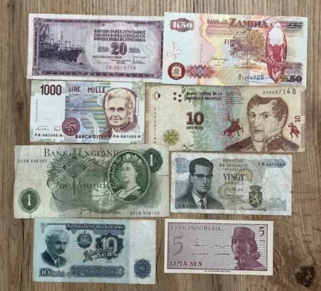 Lotto Banconote Di Vari Paesi , Banconote Da Collezione