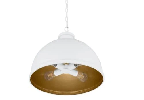 Hampton Bay Tallulah 4-Light White Dome Kitchen Pendant Hanging Light