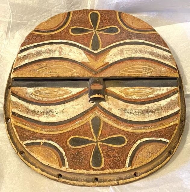 Teke Tsaayi Tribal Mask Light Wood Congo African Art Very Unique 14” X 12”
