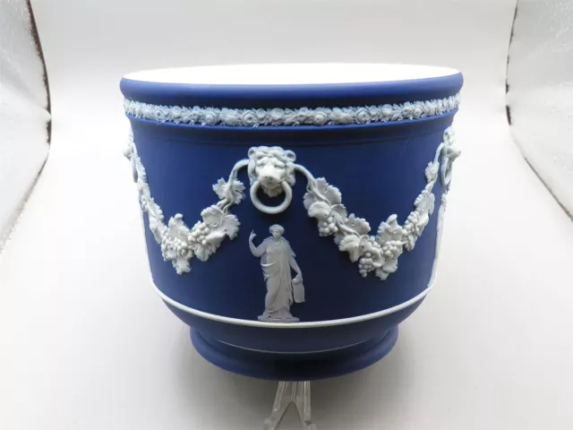 Antique Blue Jasperware Neo Classical Planter - U.K. - Circa 1895 2