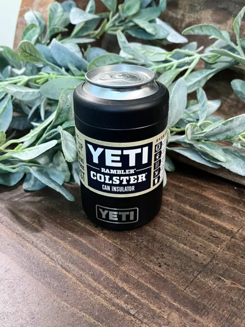 YETI RAMBLER 12OZ. BLACK COLSTER CAN KOOZIE W/Hideaway Yeti Can