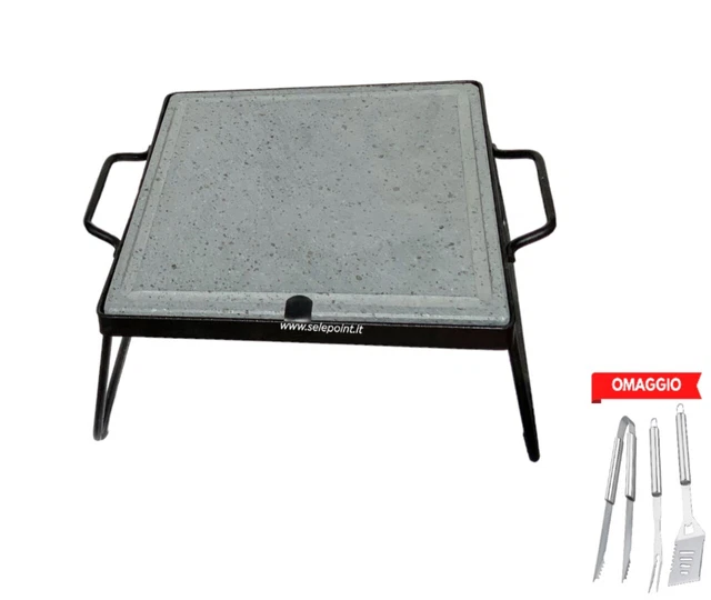 Koem Pierre Ollaire Naturelle De Remplacement 30x50 Cm Pour Plaque De Cuisson 2 Cm D'e'paisseur Lave-barbecue Grigio 30x50 Cm