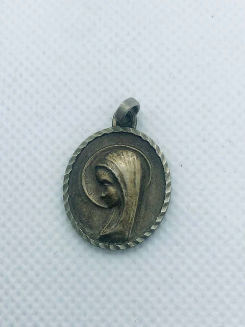 Médaille Religieuse Catholique Argent Notre-Dame De Lourdes Style Art Déco - Occasion, Italie