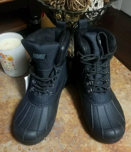 Men's Khombu Cold Rated Glacier Boots, Black, Lace Up, Size 12 Nwob