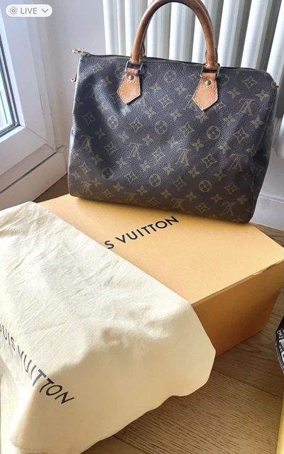 LOUIS VUITTON SAC Speedy 30 cuir marron LV monogramme année 90