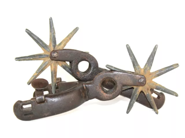 Antique Pair of Mexican Charro Spurs, Heavy Iron Western Spurs, Antique Spurs