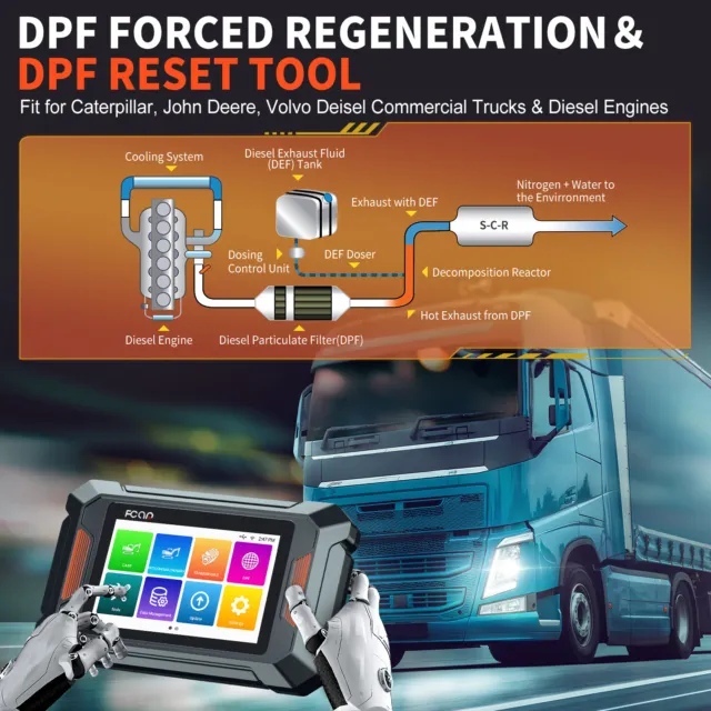 Construction Machine Heavy Duty Truck Diagnostic Scanner DPF Regen OBD Scan Tool 2