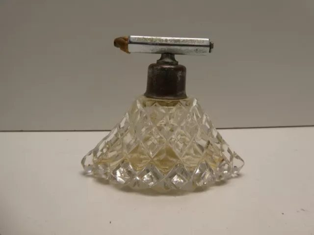 Vintage Cut Glass Atomiser Type Scent Perfume Bottle Art Deco
