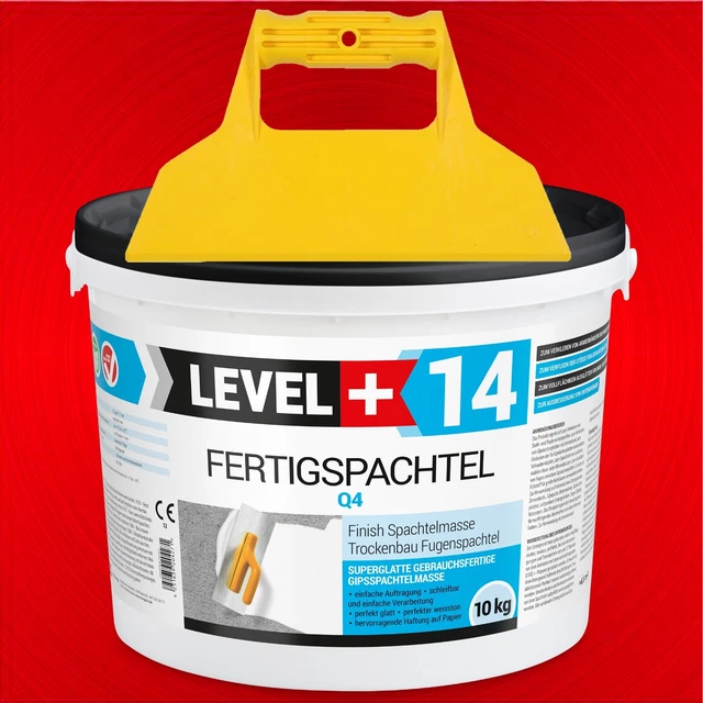 Fertigspachtel Q1-Q4 Glättspachtel 10kg Trockenbau+Fugen-Kunststoffspachtel RM14