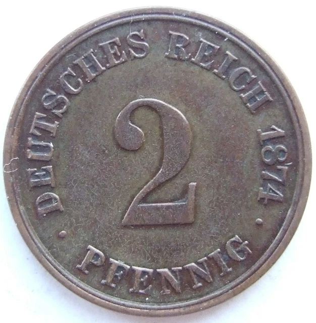 Moneta Reich Tedesco Impero Tedesco 2 Pfennig 1874 C IN Quasi Extremely fine