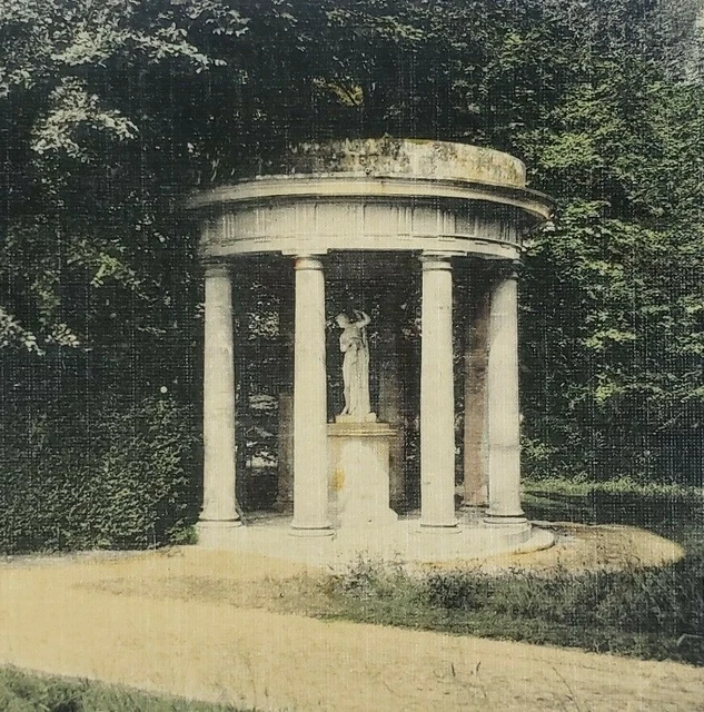 France Château de Chantilly Park Temple Diane Statue Linen Parc Postcard H27