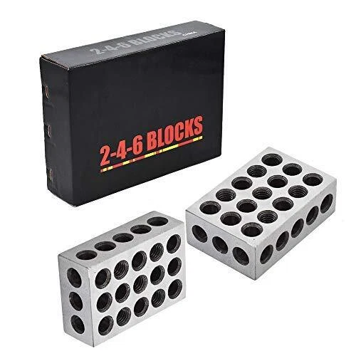 1 Pair Ultra Precision 2-4-6 Blocks 23 Holes Matched .0002" Machinist 246
