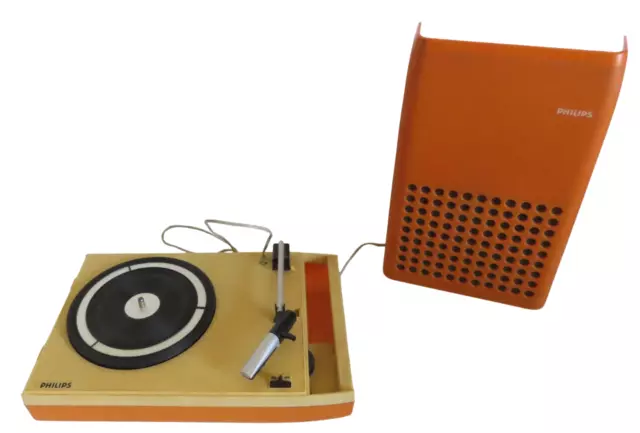 Tourne disque vinyle Portable Philips Orange 33 + 45 + 70