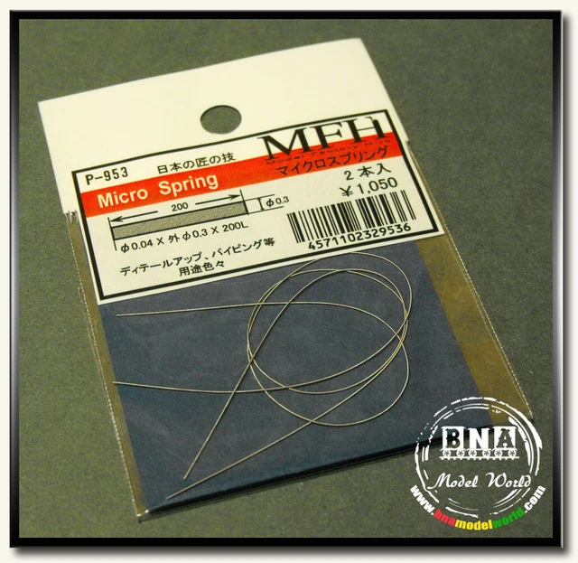 MODEL FACTORY HIRO Micro Spring (Size: 0.04 x 0.3 x 200L) $15.50 ...
