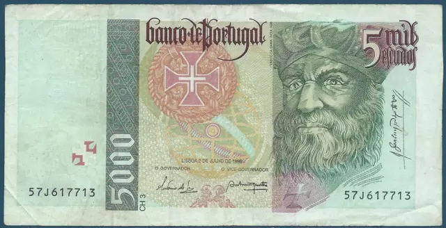 PORTUGAL - 5 000 ESCUDOS 1998 - Billet de banque // Qualité : TTB