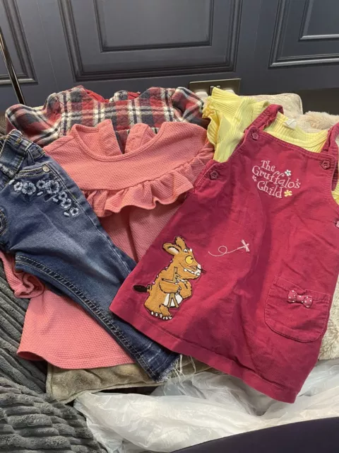 baby girl clothes bundle 9-12 months the gruffalos child dress jeans and 2 tops