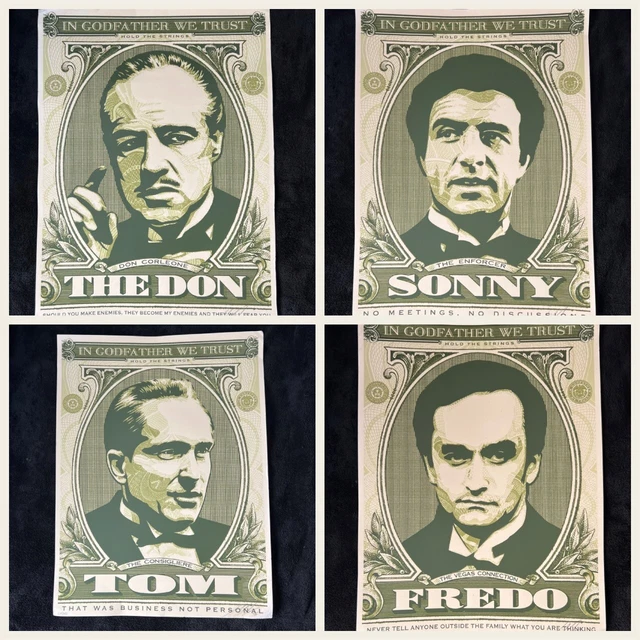 Shepard Fairey Obey Giant  Godfather Set Of 4 Signed And Numbered