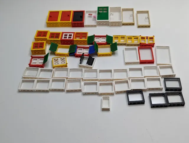 LEGO Doors Frames & Windows Bulk Moc Buildings City Lot Assorted 50pcs
