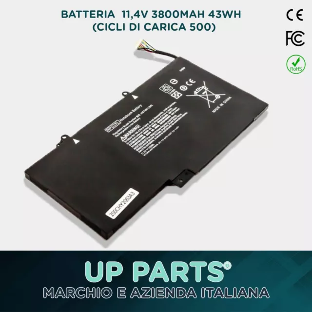 Batteria per HP NP03XL 3800mAh 43Wh per PC Pavilion X360  13-a000ng(J1R39EA)