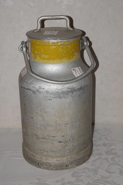 Antiguo Aluminio Jarra de Leche con Tapa 50CM ∅ 28CM
