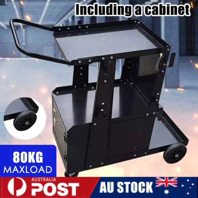 Welding Trolley Cart Welder MIG TIG ARC MMA Cutter Bench Welders 3-Tier 4-Drawer