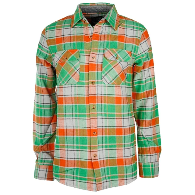 Burton Bambini Camicia a Maniche Lunghe Flanella Brighton L/S Verde Quadretti