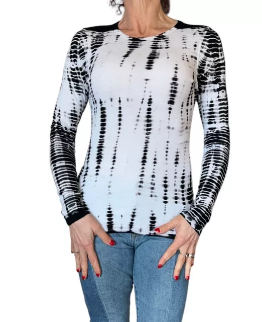 Hard Tail Forever Women's Long Sleeve Cotton Crew neck T-Shirt Tie Dye T-185 S