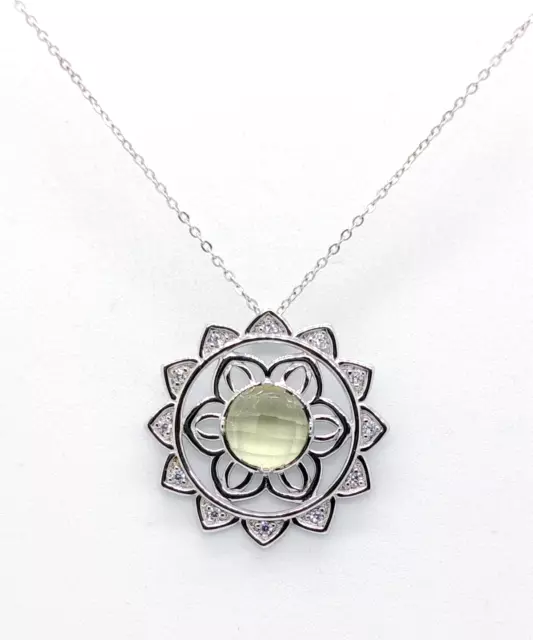 sterling silver 925  Mandala Chakra pendant with cubic zirconia stones women