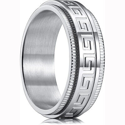 Fashion Men/Women Titanium Stainless Steel Punk Jewelry Band Ring Gift Size 7-13