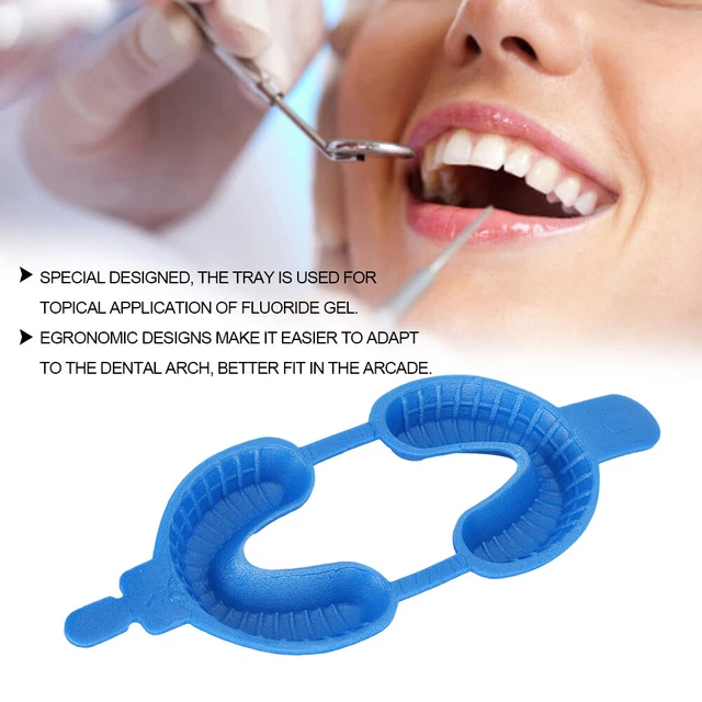 50Pcs/Set Disposable Fluoride Tray Dual Arch Trays Dental Accessory Tools(L Hbh