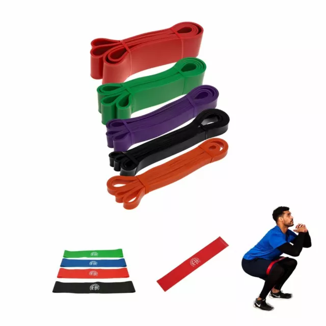 Resistance Bands Home Fitness Exercise Training Latex Set Loop Leg Heavy Pull Up