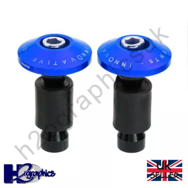 7/8" 22mm CNC Motorcycle Bar Ends Handlebar Caps UK Seller Fast Shipping BLUE