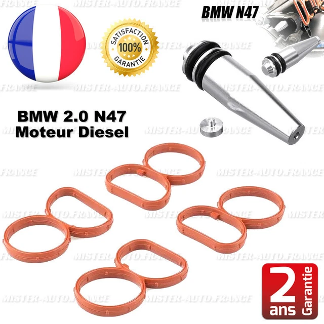 Kit Suppression Clapets Admission Pour Moteurs BMW N57/N57S - Bouchons Aluminium Et Joints FKM - Compatible Modèles E90, F10, F01, E70, Etc.