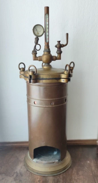Antico Alambicco Distillatore da Laboratorio in Rame e ottone Inizio XX Secolo