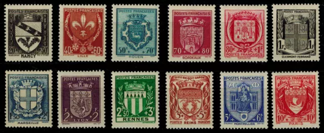 Timbres de France série Armoirie de villes du N° 526 au 537 neufs **