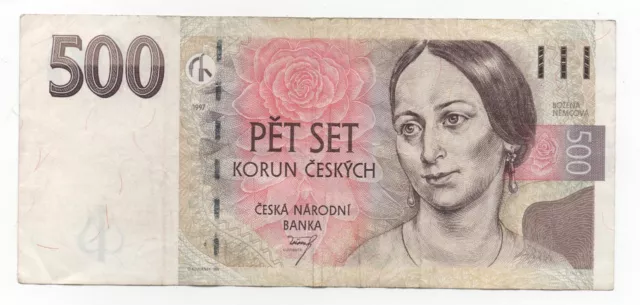 Czech Republic 500 Korun 1997 Pick 20 Look Scans
